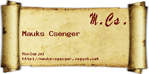 Mauks Csenger névjegykártya